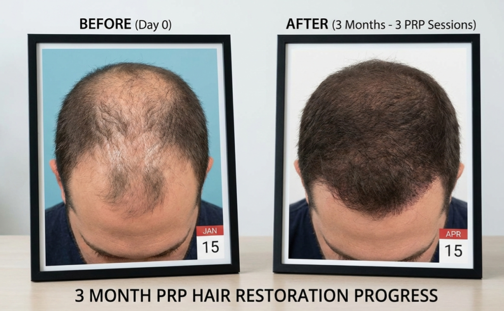 3 Month PRP For Hair Loss Before And After