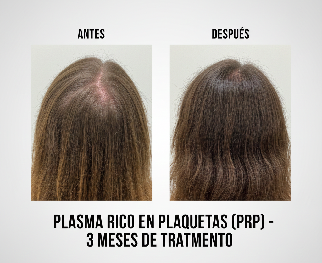 PRP para la caída del cabello antes y después a los 3 meses