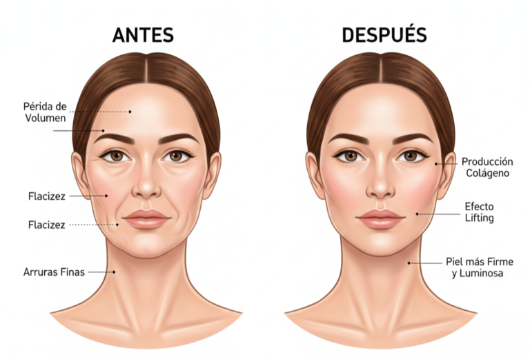 Bioestimuladores de colágeno antes y después