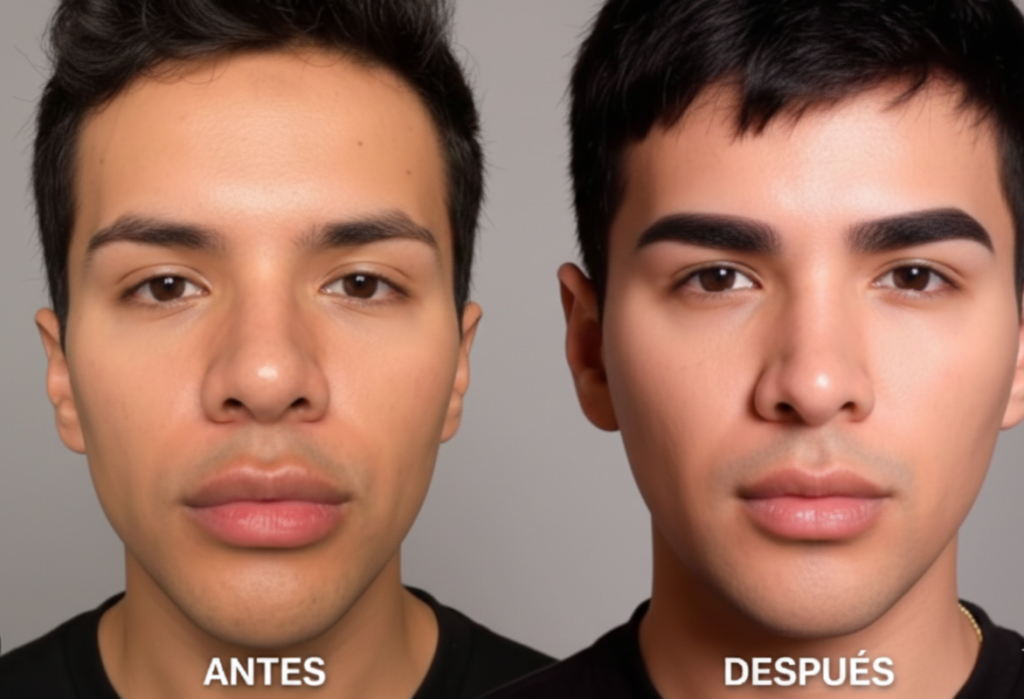 Trasplante de cejas antes y despues