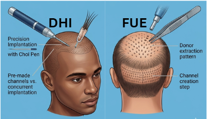 DHI vs FUE Hair Transplants-The key difference