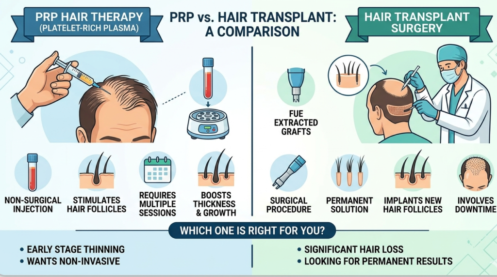 PRP vs Hair Transplant