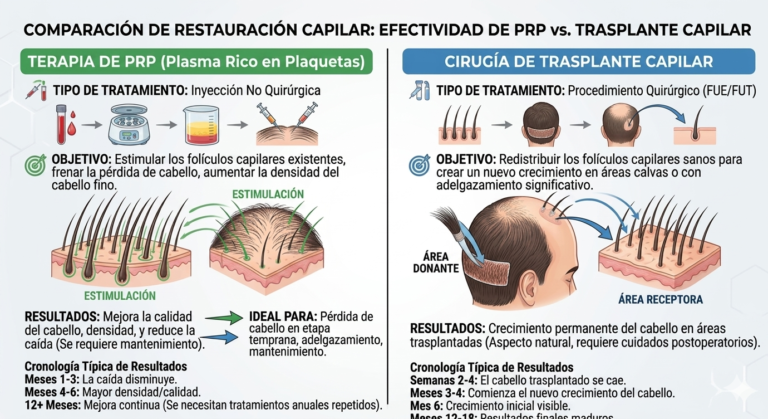 ¿Cuál es más efectivo PRP vs trasplante capilar
