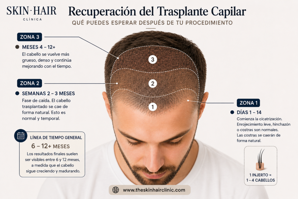 recuperación de trasplante capilar